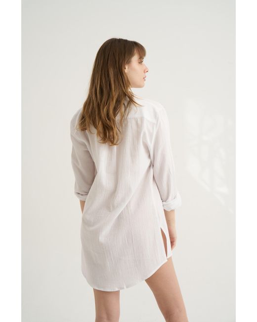 Unexpectedone White Shades Of Shirt Matching Soul Mate Side Slit Slim Trousers Set