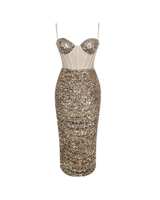 Miss Circle New York Metallic Layla Sequin Corset Dress