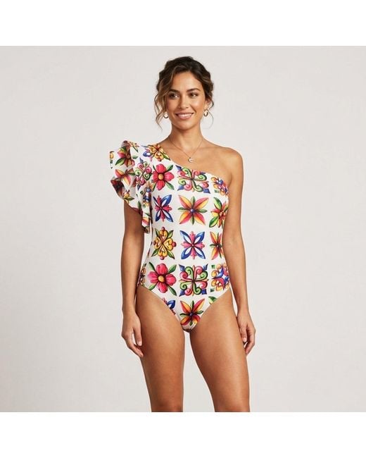 Nur Karaata Red Begonia Sicilia Swimsuit
