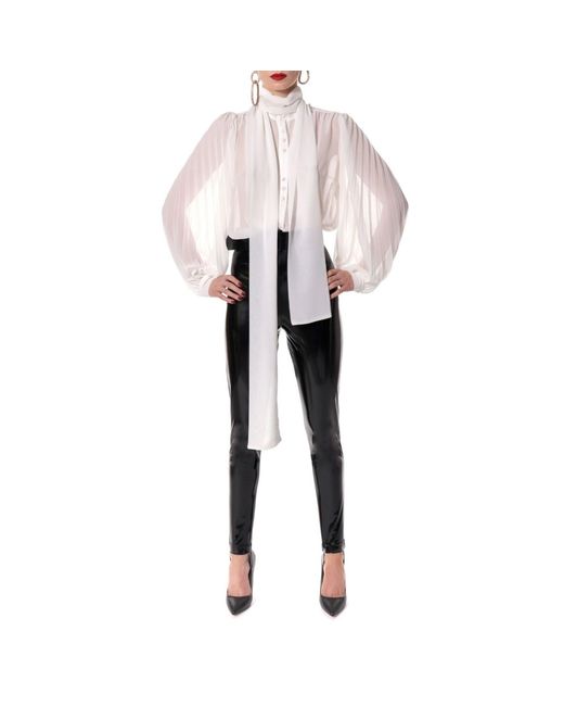 AGGI by HALEWSKI White Linda Muslin Blouse
