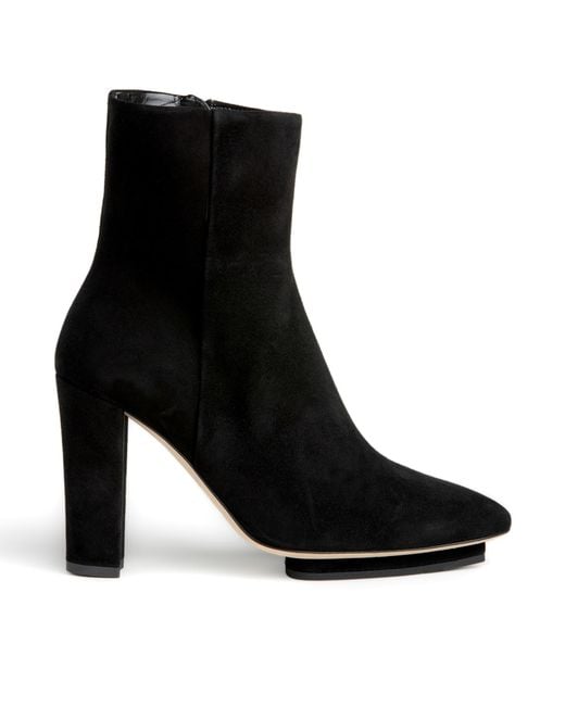Beautiisoles by Robyn Shreiber Made in Italy Black Teresa Suede Bootie Comfortable Hidden Platform & Zipper Work Day Or Evening