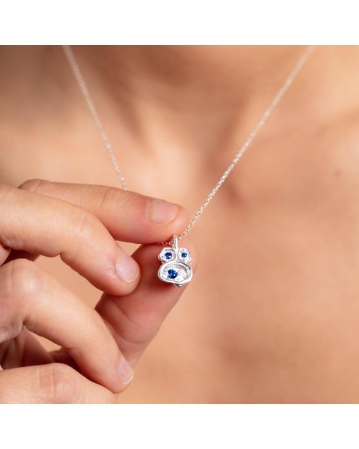 Claire Hill Designs Metallic Sapphire Lichen Pendant Necklace