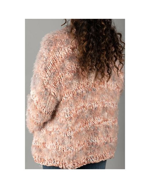 Saachi Pink Eyelash Hand Knit Seashell Cardigan