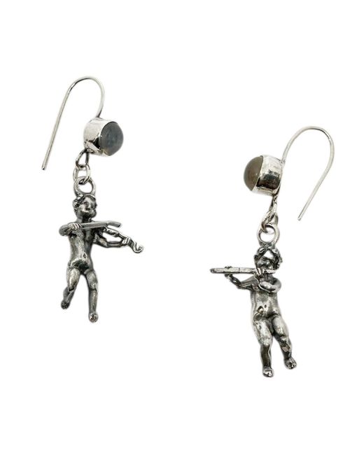 Tg-Jewellery by Tamara Gervasio Black Violin & Flute Cherub Earrings