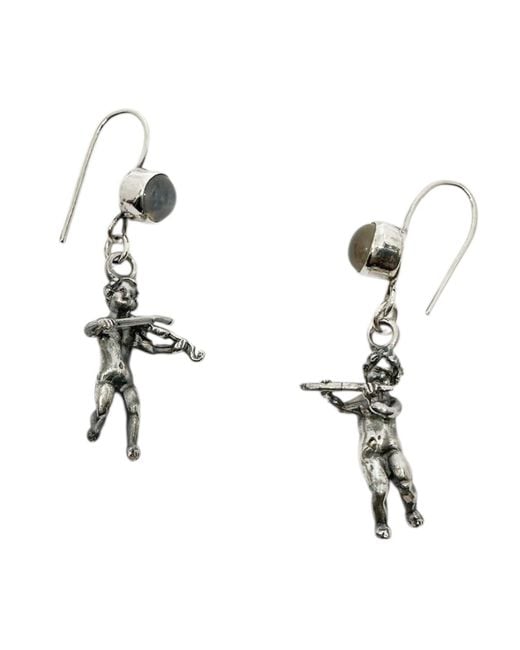 Tg-Jewellery by Tamara Gervasio Black Violin & Flute Cherub Earrings