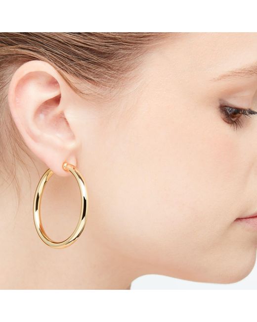 Emma Holland Jewellery Metallic Large Hoop Clip On Earrings