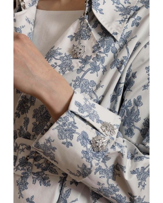 Santinni Bluebell Belted Cotton Toile Trench Coat
