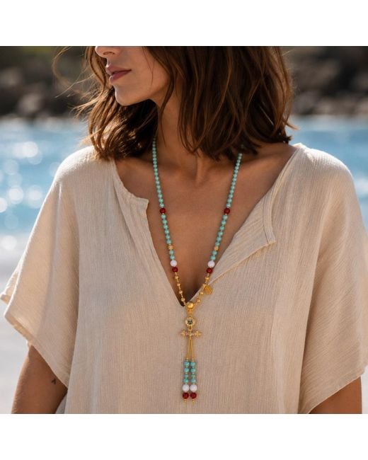 Ormiro Metallic Dakini Necklace & Ring Set
