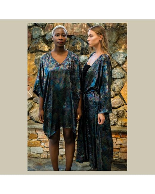 DHARA SHETH DUBAI Black Shadow Of Sequin Shimmer Short Kaftan Party Dress