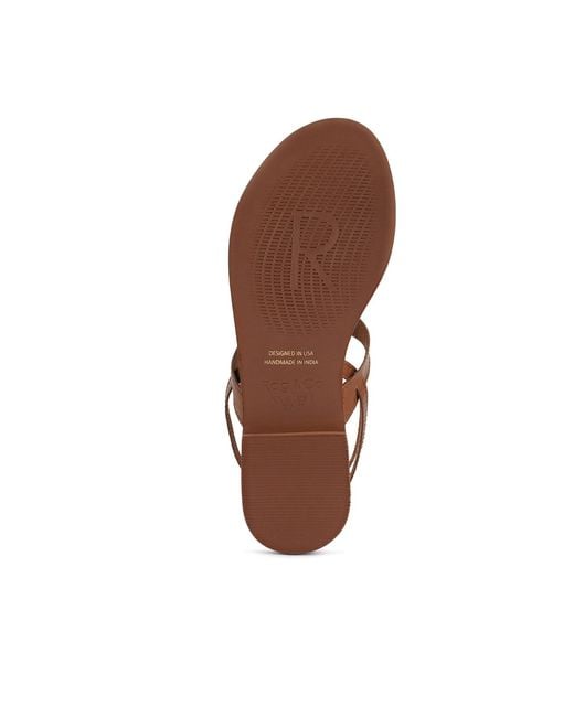 Rag & Co Brown Irene Tan Flat Thong Sandals By Rag & Co