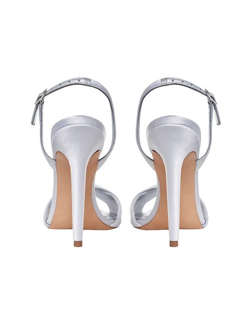 Ginissima White Cleo Grey Satin Sandals