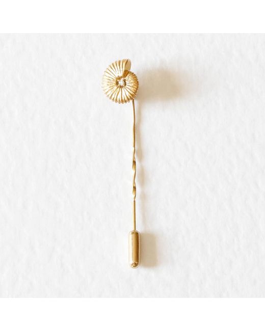 Lee Renee Metallic Ammonite Diamond Tie Pin –Twist Tie Pin – for men