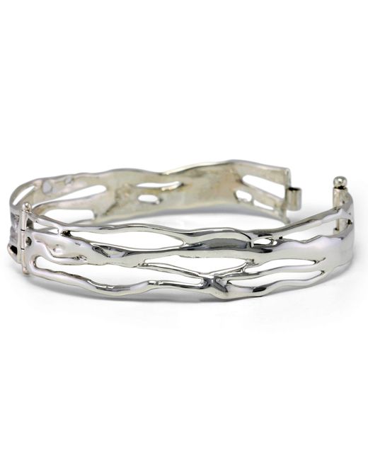 Isla Silver Metallic Organic Sterling Cuff Bangle