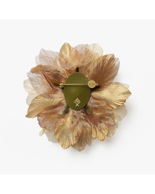 Helena Simon Metallic The Golden Poinsettia Floral Brooch