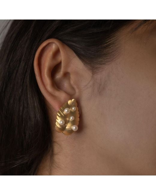 Onia Metallic Lemon Leaf Earring