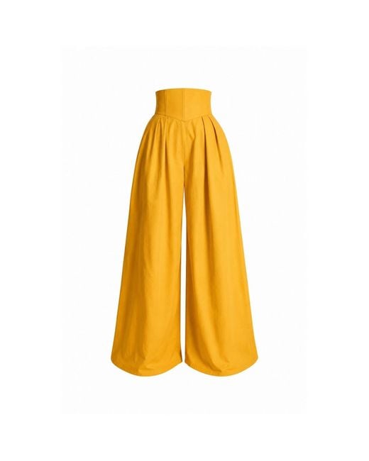 Ofuure Yellow Kiara Wide Leg Pants