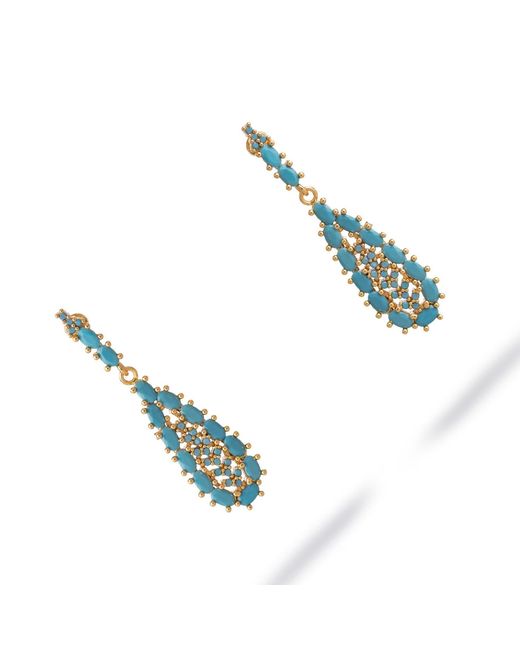 Ebru Jewelry Blue Vintage Teardrop Earrings