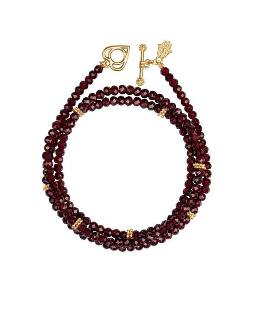 Karma and Luck Metallic Garnet Stone Heart Charm Wrap Bracelet – Love & Energy Gemstone Jewelry – Spirit Of Love