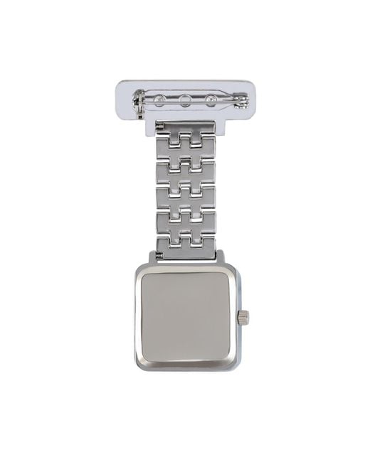 Bermuda Watch Company Metallic Annie Apple & Link Square Nurse Fob Watch