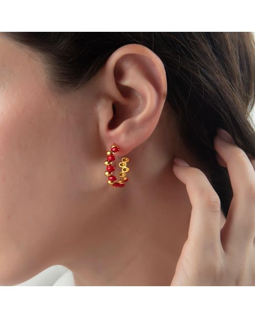 Milou Jewelry White Grace Hoop Earrings