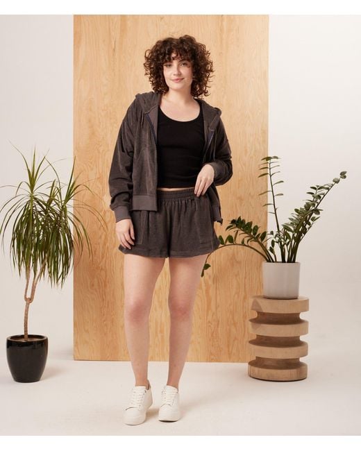 Known Supply Brown Terry Pull On Shorts
