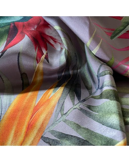 Ralufineart Green Silk Scarf Blossoming Beauty