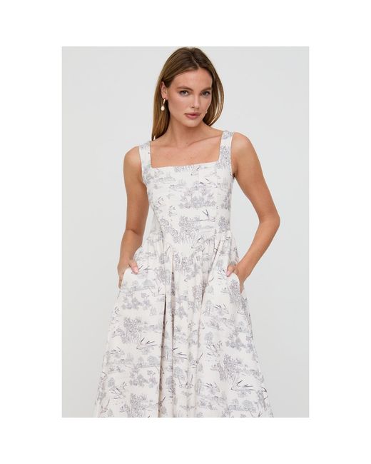 Lily and Lionel Natural Neutrals Hayley Corset Inspired Josephine Print Midi Dress
