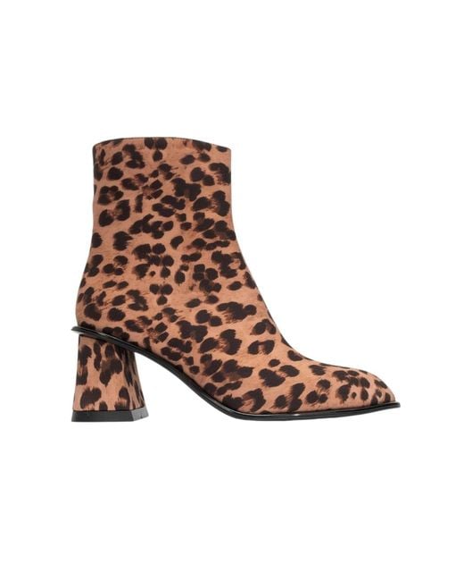 Prologue Shoes Brown Alba Leopard Block Heel Boot