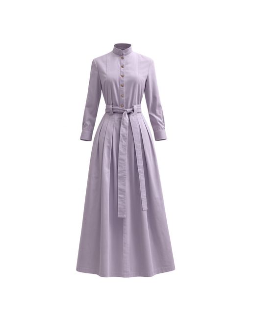 BEIRA Purple Marina Dress Long Pleated Shirt Dress