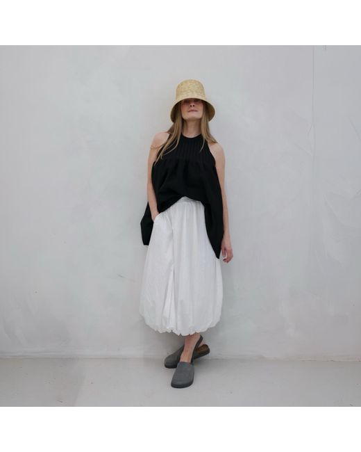 London Atelier Byproduct White Balloon Skirt With Pockets