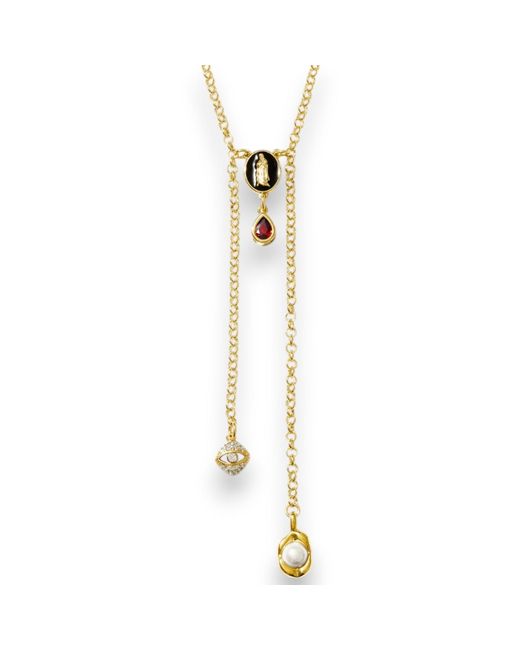 Alexie of Athens Metallic Divine Double Drop Lariat