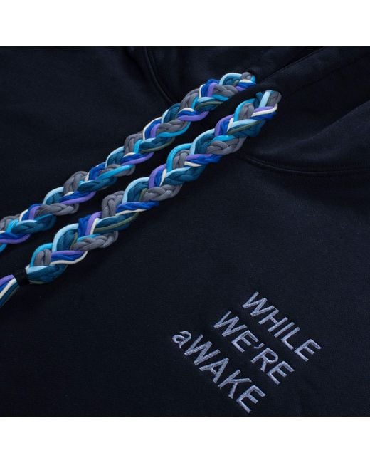 While We're Awake Blue Dark Braid On Braid Hoodie