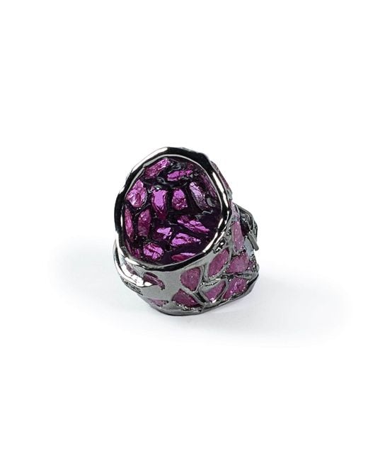 German Kabirski Purple Amate Rough Ruby & Spinel Ring