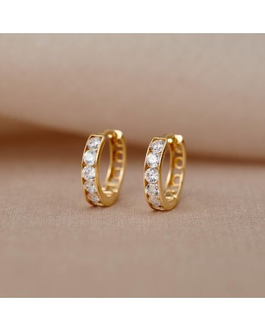Posh Totty Designs Metallic Gold Huggie Earrings