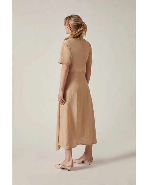 James Lakeland Natural Neutrals Sand Linen Midi Dress