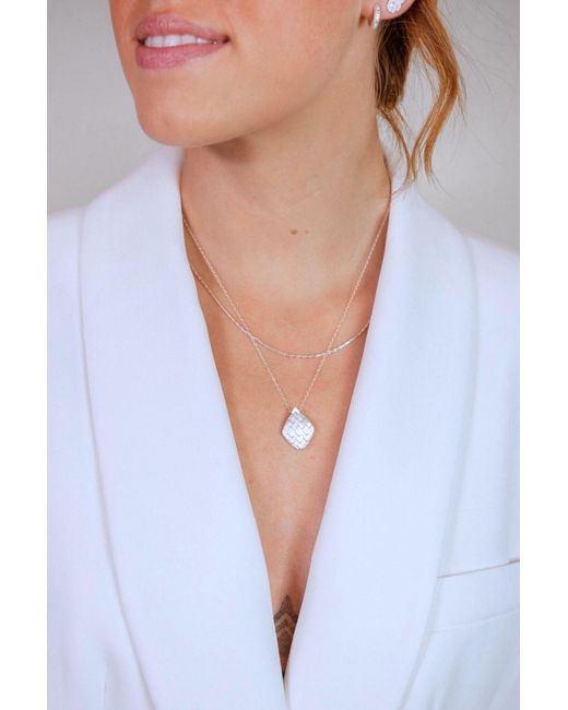 Claire Hill Designs Metallic Diamond Art Deco Necklace