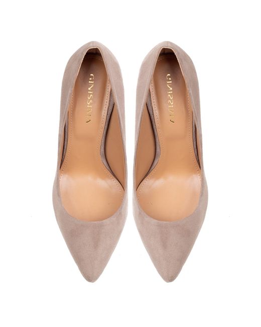 Ginissima Pink Neutrals Alice Nude Stiletto Suede Leather Shoes