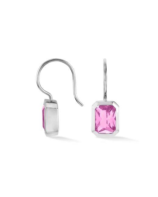 Dower & Hall Pink Octagon Quartz Earrings