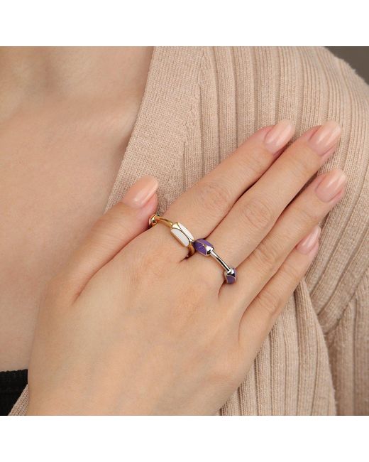 Arte Madrid Metallic Toggle Sculpted Dome Ring