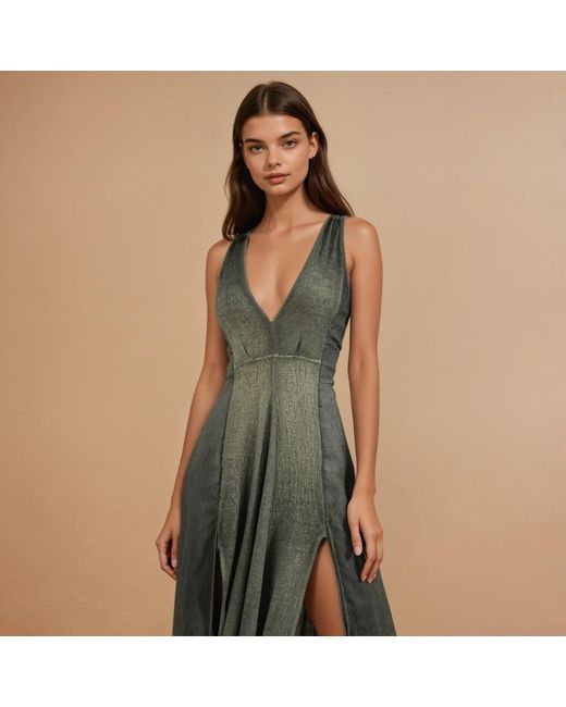 Zhenabia Green Zhe Dress Khaki