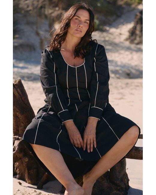 Adrift Clothing Black Eva Panelled Dress