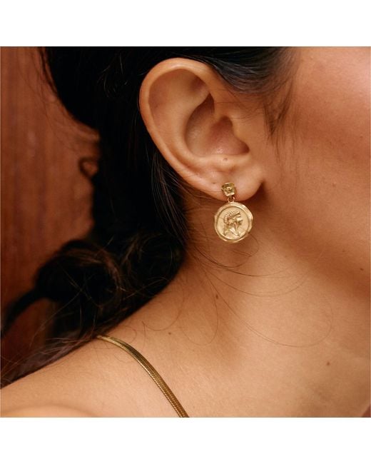 Bermuda Watch Company Metallic Maivelle Athena Coin Drop Earrings