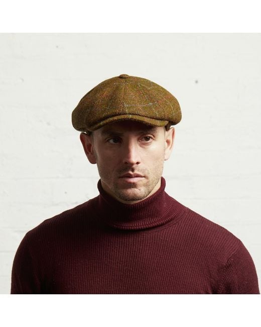 Dasmarca Hats Brown Harrison Savanna Harris Tweed Newsboy Cap for men