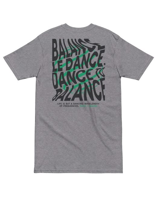 Anchor and Crew Gray Heather Balance Le Dance Disco Heavy Cotton Embroidered T-Shirt for men