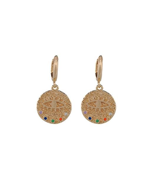 Ebru Jewelry Brown Powerful Talisman Evil Eye Earrings