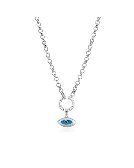 The Pheia Metallic Mini Orbital Chain Necklace With Evil Eye