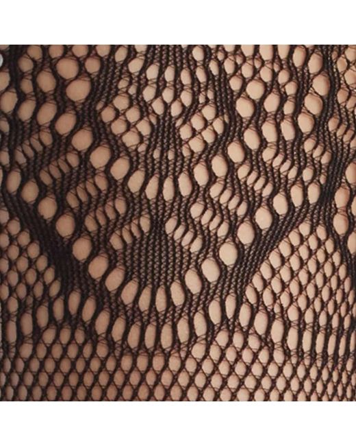 HIGH HEEL JUNGLE by KATHRYN EISMAN Black Suspend Reality Mesh Tights