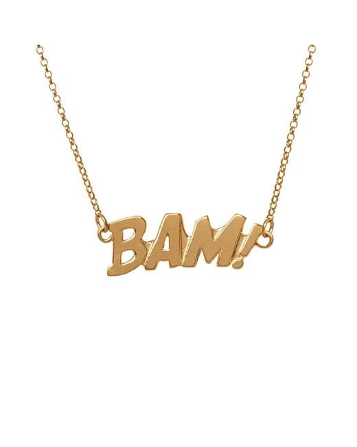Edge Only Metallic Bam! Letters Necklace 18Ct Vermeil