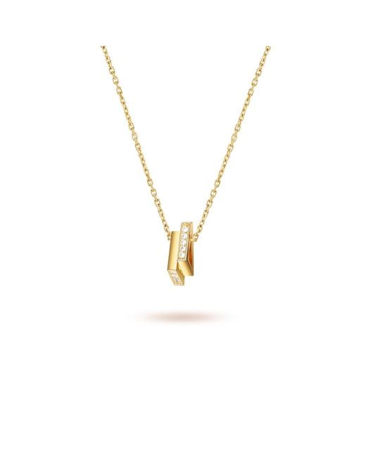 Meulien Metallic Double Mini Triangle Necklace