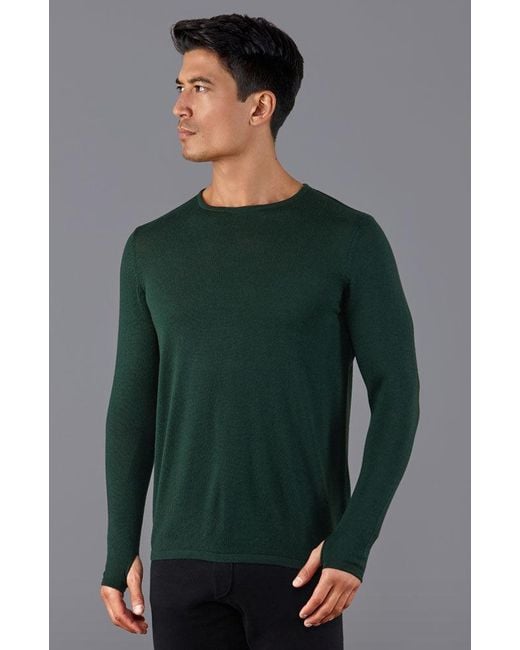 Paul James Knitwear Green Heavyweight Merino Activewear Training Kratos Top for men